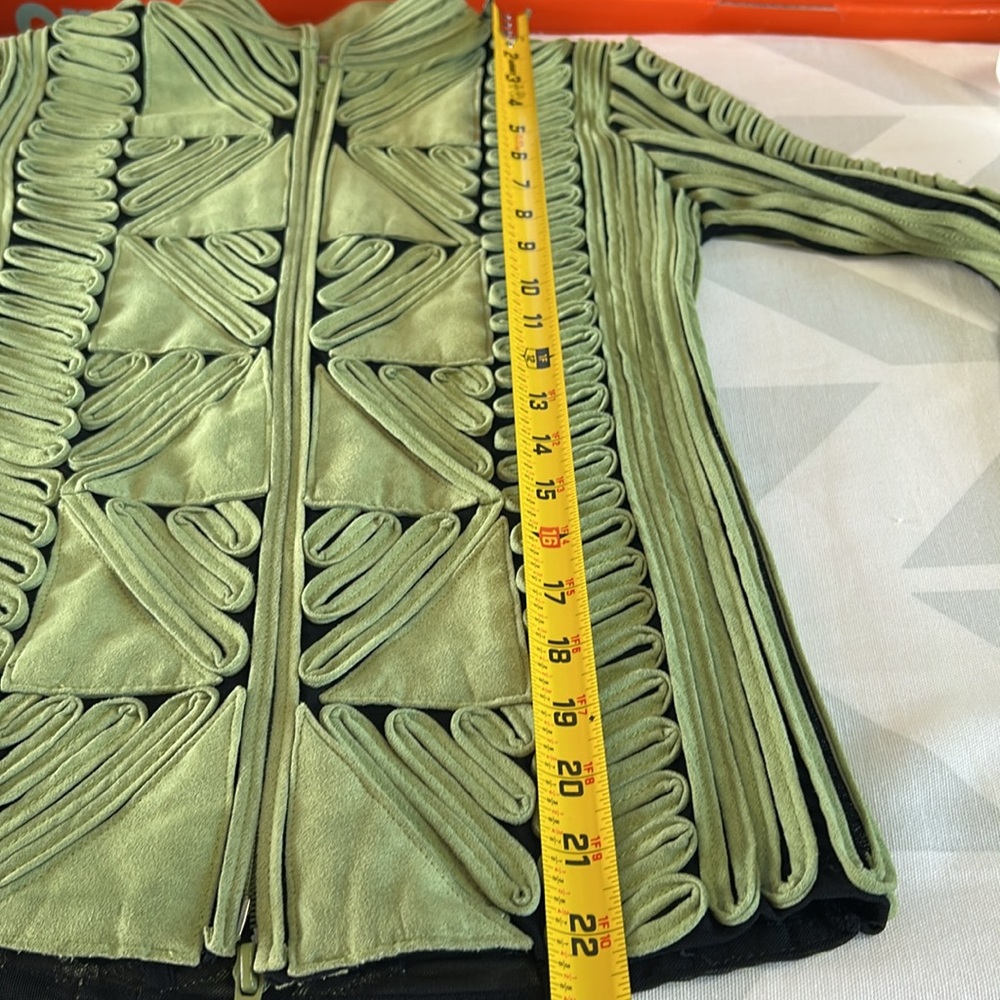 ANDREA ROSATI Green Blazer with Geometric Details - Picture 10 of 11